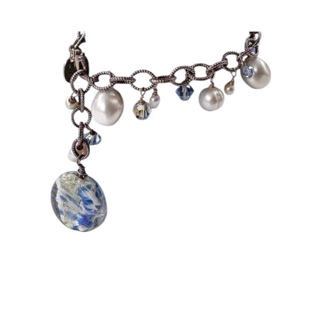 Diane Katzman Limited Edition Sterling Silver Fresh Water Pearl Charm Bracelet